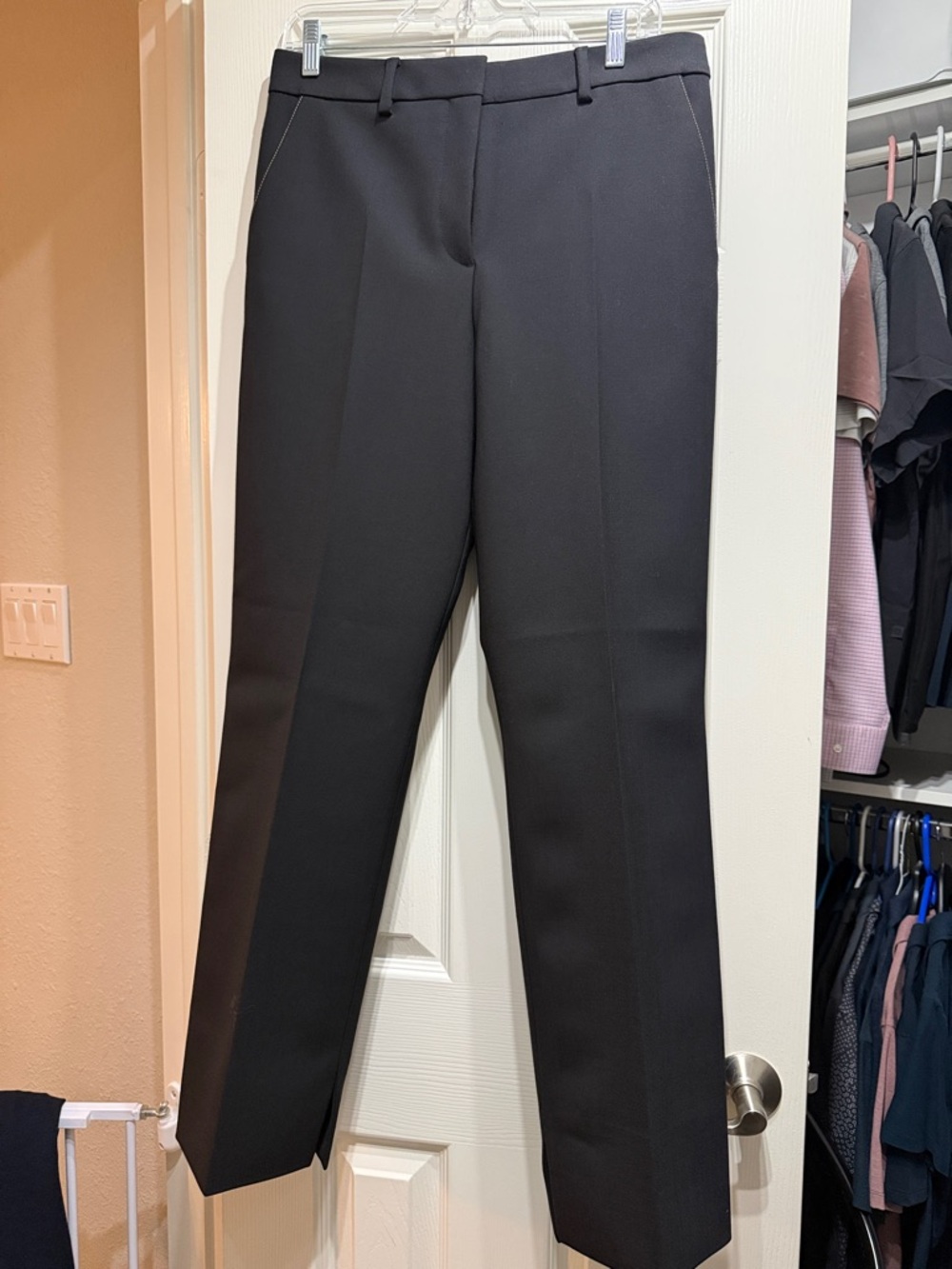 MM Lafleur Black Tailored Straight-Leg Trousers - The Sella Pant - Luxe Wool